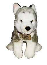 FAO Schwarz SIBERIAN HUSKY Wolf Puppy Dog 10" Plush Red Collar 2018 Toy