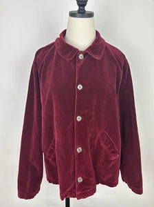Chaqueta de Terciopelo CP SHADES M Borgoña Rojo Algodón Calce Cuadrado Relajado Bohemio Mínimo - Imagen 1 de 13