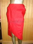 $1480 New RM ROLAND MOURET Silk Cesar Cherry Red Silk Angled Cut Skirt 10