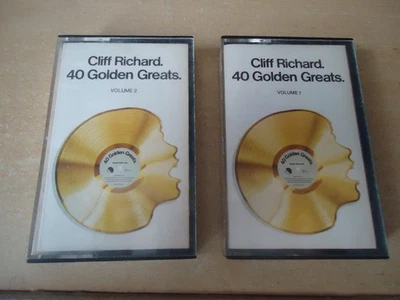 CLIFF RICHARD 40 GOLDEN GREATS 1 & 2 - DOUBLE Audio Cassette Tape Album Foto 1 de 3