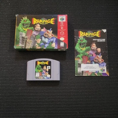 Rampage World Tour (Nintendo 64, N64) 1997 CIB Complete In Box Tested Works - Image 1 of 4