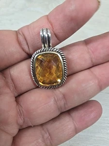 Wunderschöner Sterling Silber 925 14k Einfassung Citrin Anhänger  - Bild 1 von 8