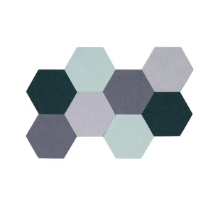 8Pcs Hexagon Felt Cork Board Tiles Self Adhesive Bulletin Board, Pin Board fo... - Picture 1 of 6