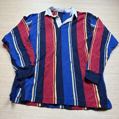 Vintage 90s Penguin Sport Rugby Shirt Polo Striped Men’s Large Colorblock - Image 1 of 4