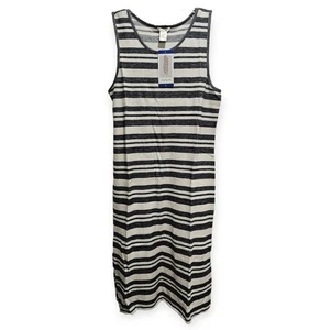 Maxi dress Striped Size LARGE Black White - Picture 1 of 2