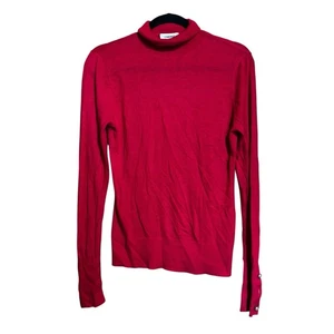 Maglione L'AGENCE donna medio rosso misto lana pullover girocollo a costine - Foto 1 di 9