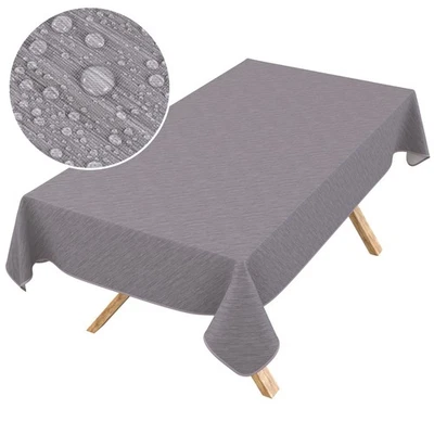 Wachstuch Tischdecke abwaschbar Wachstuchtischdecke Leinenoptik Grau - Bild 1 von 4