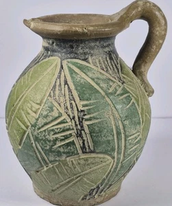 Sgraffito Vintage Keramik Keramik Vase Dschungelmuster Krug - Bild 1 von 14