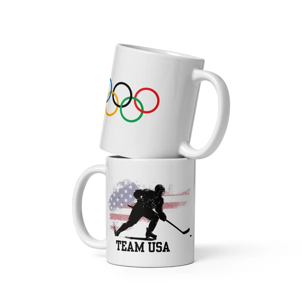 Taza Equipo de Hockey EE. UU. 11 OZ Olympic Milano 2026 Italia Cerámica Para Fans de Invierno Foto 1 de 4