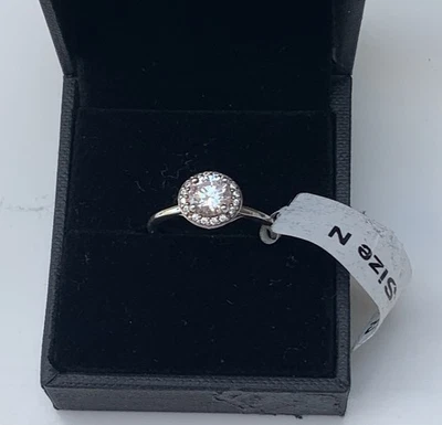 Anillo de compromiso de plata de ley 925 circonita cúbica  Foto 1 de 2