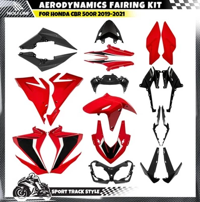 Bodywork Fairing Kit For HONDA CBR 500R 2019 2020 2021 ABS Plastic Red Black - Imagem 1 de 4