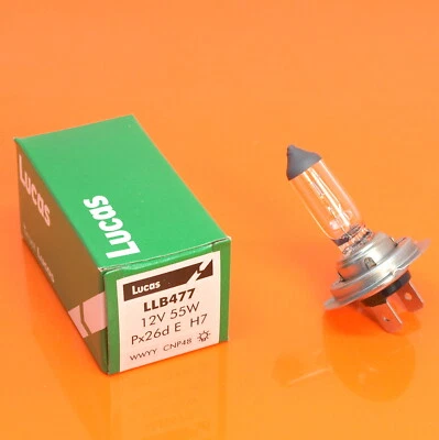 Lucas 12V 55W Watt H7 Halogen Headlight Headlamp Bulb 477 PX26D 499 - LLB477 - Image 1 of 3