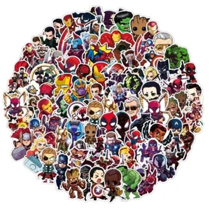 ✅ 50 Marvel MCU DC Universum Sticker Aufkleber Comic Sammeln Avengers ✅ - Bild 1 von 6