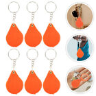 6Pcs Mini Pocket Magnifying Glass Keychain for Reading Jewelry Books - Orange
