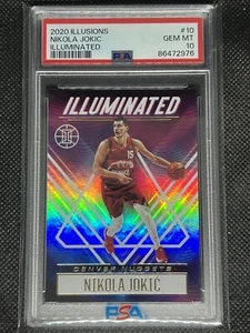 2020 Panini Illusions NIKOLA JOKIC #10 ILLUMINATED SSP PSA 10 GEM MT Denver  - Picture 1 of 2