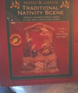 1996 Music Box Nativity Scene Tested WORKS, Angel wing appears damaged - Picture 1 of 10