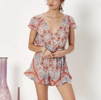 Mameluco envolvente Revolve Tularosa Ashby naranja azul cachemira XS Foto 1 de 4