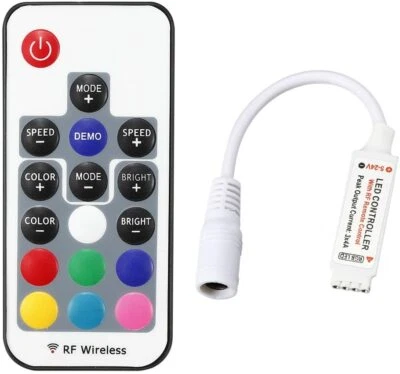 OBIETTIVO BY UNIVERSO Mini Centralina Telecomando RF Dimmer Per Striscia Led da 12V-24V RGB Wireless