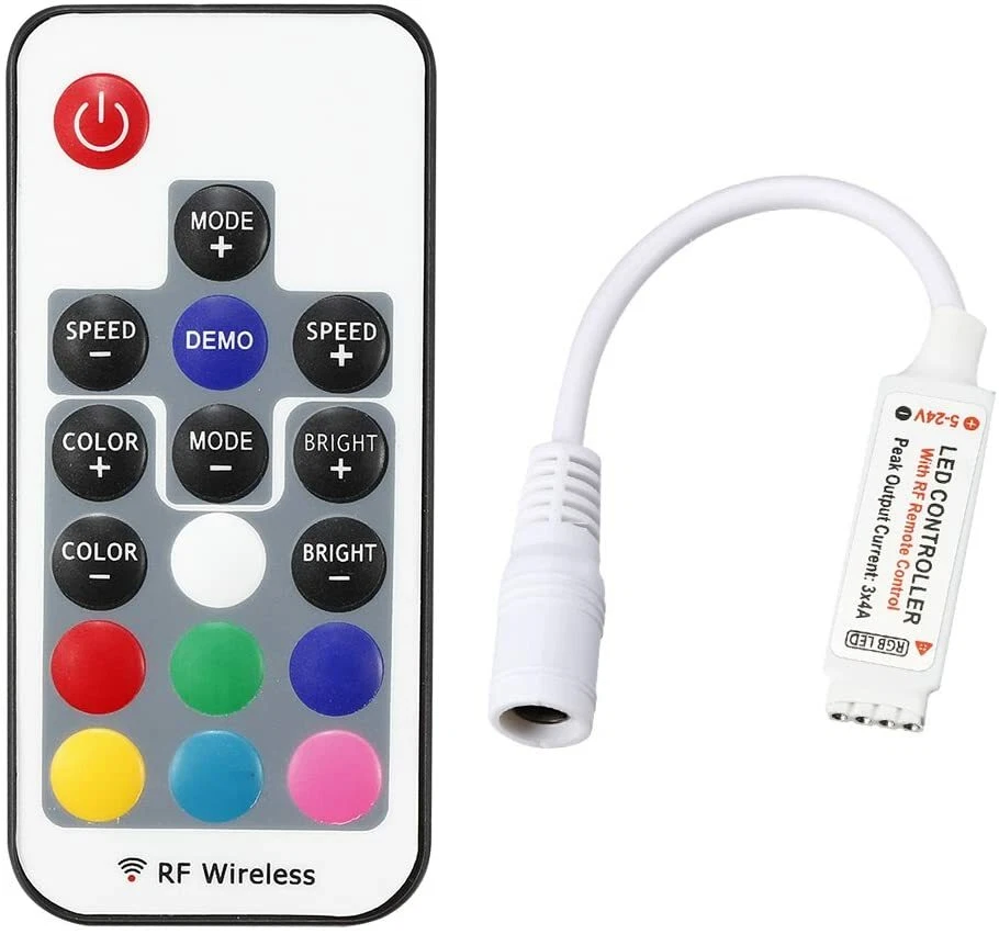 Mini Centralina Telecomando RF Dimmer Per Striscia Led da 12V-24V RGB Wireless  - Immagine 1 di 4