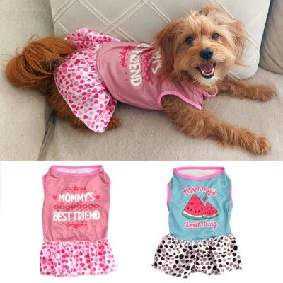 2x Pet Dog Clothe T Shirt Dress Clothing Puppy Best Friend Sweet Thing Apparel - Image 1 of 4