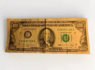 US 1990 SERIES A  1 HUNDRED DOLLAR FEDERAL RESERVE NOTE OF Philadelphia- PENN - Image 1 of 2