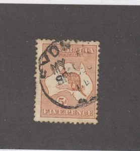 AUSTRALIA (MK3802) # 7 F-USED 5d KANGAROO & MAP /1913 /ORANGE BROWN CAT $50 - Picture 1 of 1