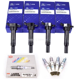4x Ignition Coils UF651 & Spark Plugs 9723 For Hyundai Elantra Tucson Kia Soul - Picture 1 of 13