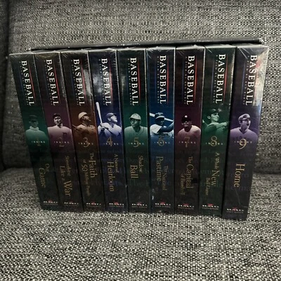 Baseball A Film Ken Burns Box Set of 9 VHS TAPES SEALED Documentary MLB History - Image 1 of 4