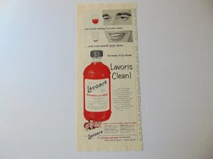 1957 LAVORIS MOUTHWASH and GARGLE SPARKLING RED vintage art print ad - Picture 1 of 1