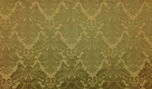 WAVERLY MILLANO DAMASK BROWN JACQUARD FURNITURE CUSHION FABRIC BY THE YARD 55"W - Picture 1 of 5