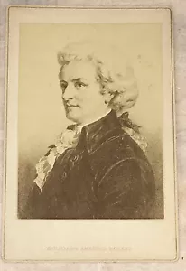 Wolfgang Amadeus Motzart Vintage Cabinet Card Fotografia illustrazione, c 1885 - Foto 1 di 2