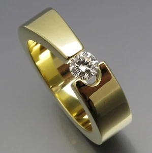 DISEÑO MADURO - ANILLO DE TENSIÓN BRILLANTE INDIVIDUAL PROPIO ORFEBRE - ORO AMARILLO 585 - Imagen 1 de 11