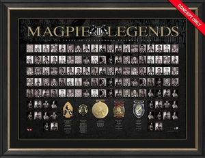 Magpie Legends Collingwood L/E 125th Anniversary AFL Print Framed Brownlow Norm - Picture 1 of 1