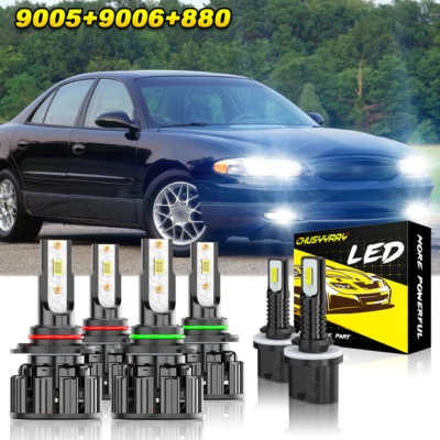 适用于别克 Regal 1997 - 2003 2004 年 LED 车头灯高低光束雾灯灯泡组合 — 第 1/4 张图片