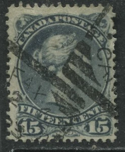 Canada QV 1875 Large Queen 15 cents blue gray used (JD) - Picture 1 of 1