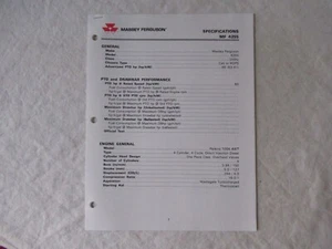 Tractor Massey Ferguson MF 4255 manual de especificaciones detalladas 14 páginas - Imagen 1 de 10