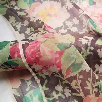 By Yrd Natural Mulberry Silk Georgette Crepe Gauze Crinkled Silk Chiffon Fabric  - Image 1 of 4