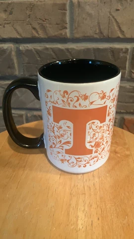 TENNESSEE ORANGE FLORAL COFFEE CUP MADE BY INDIGO FALLS 16OZ Cover