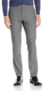 Kenneth Cole Reaction Men's Windowpane Plaid Pants, Medium Grey, W36x29L - Picture 1 of 1