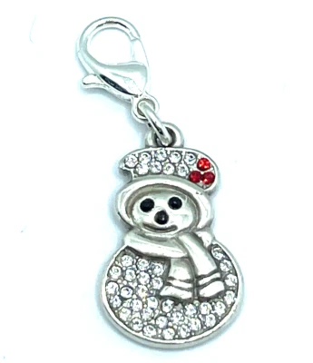 Brighton Lil Muñeco de Nieve Cristales Vacaciones Feliz Navidad Plata Dije a Presión Nuevo sin Etiquetas Foto 1 de 4