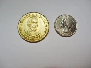 1861 to 1865 Abraham Lincoln 16th President of the US Brass Token Minty Luster! - Picture 1 of 2