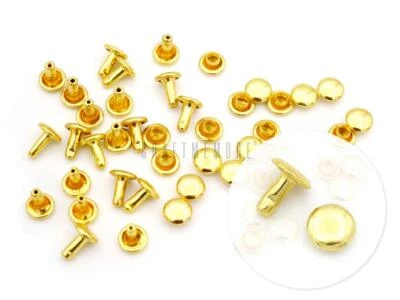 100 Sets Double Cap Rivets Leather Rivet Tubular Metal Rapid Rivet Studs for ... - Image 1 of 4