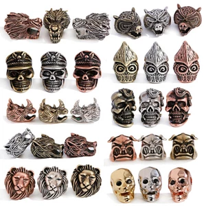 5/10pc Rhinoceros Wolf Lion Animal Brass Beads Bronze Loose Spacer Beads Jewelry - Picture 1 of 71