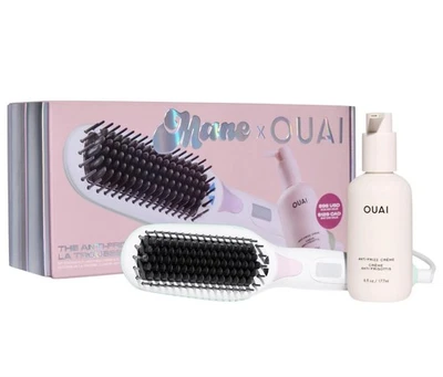 Mane x OUAI Anti-Frizz Heated Straightening Brush Hair Value Set - New - Image 1 of 4