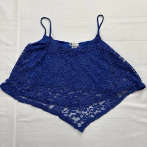 Blusa Vitta Luna Yemaya Azul Encaje Floral Ajustable, Forrada Correas Estilo Boho - Imagen 1 de 6
