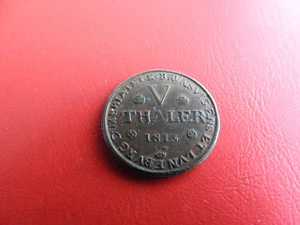 *Selten! Hannover 5 Taler Kupferprobe 1813 T.W. * Georg III. (101)(Alb.7) - Bild 1 von 2