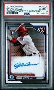 2024 Bowman #CPA-DC Dylan Crews Chrome Prospect Auto RC PSA 10 - Picture 1 of 2
