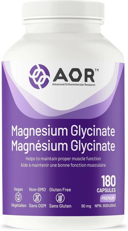 AOR Magnesium Glycinate Supplement Metabolism Muscle Cardio Support 180pcs NEW - Image 1 of 1