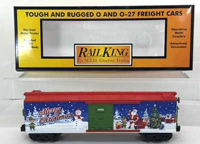 MTH RailKing 30-71113 2022 Merry Christmas Holiday Boxcar Used O #2022 - Image 1 of 4