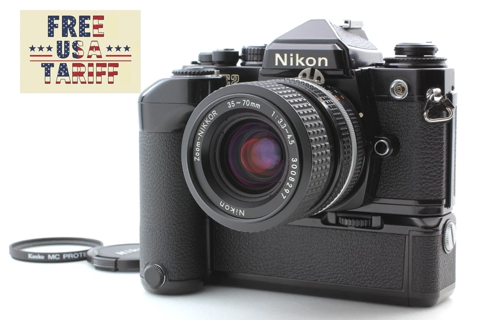 ⏯️Honeycomb [N COMO NUEVO / MD-12] Cuerpo de cámara fotográfica Nikon FE2 negro Ai-S 35-70 mm JAPÓN Foto 1 de 4